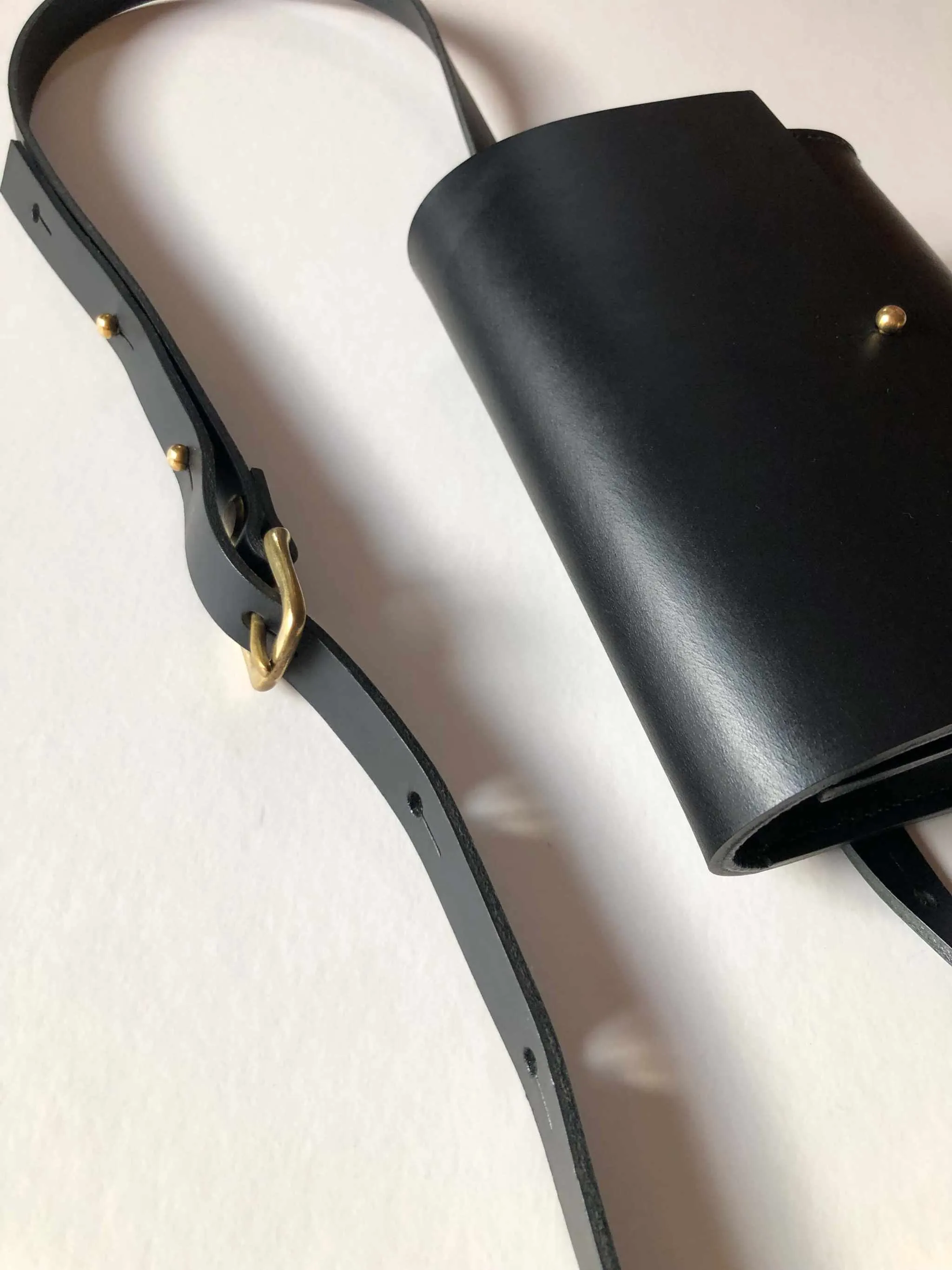 Sedna Black Leather Multi-Way Waist Bag