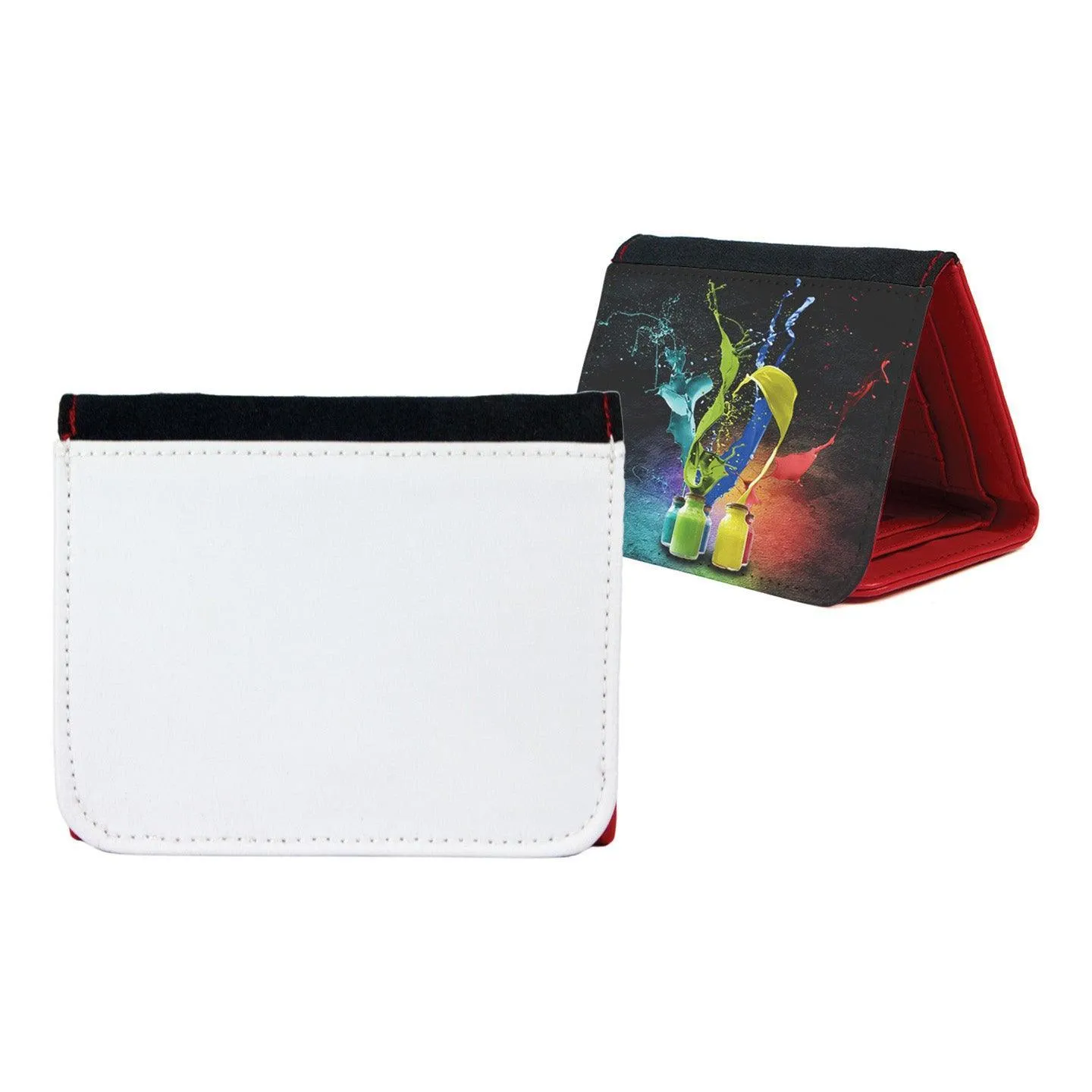 Small Faux Leather Wallet - Red