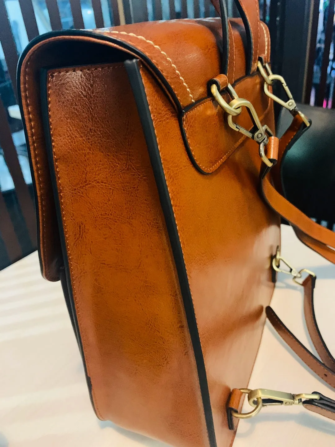 Small Womens Black Backpack Genuine Leather Satchel Backpack