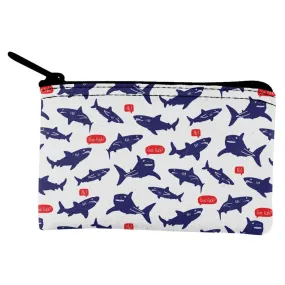 Talking Sharks Got Fish Repeat Pattern Coin Purse