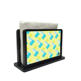 Tissue Holder Paper Napkin Stand - Teal and yellow