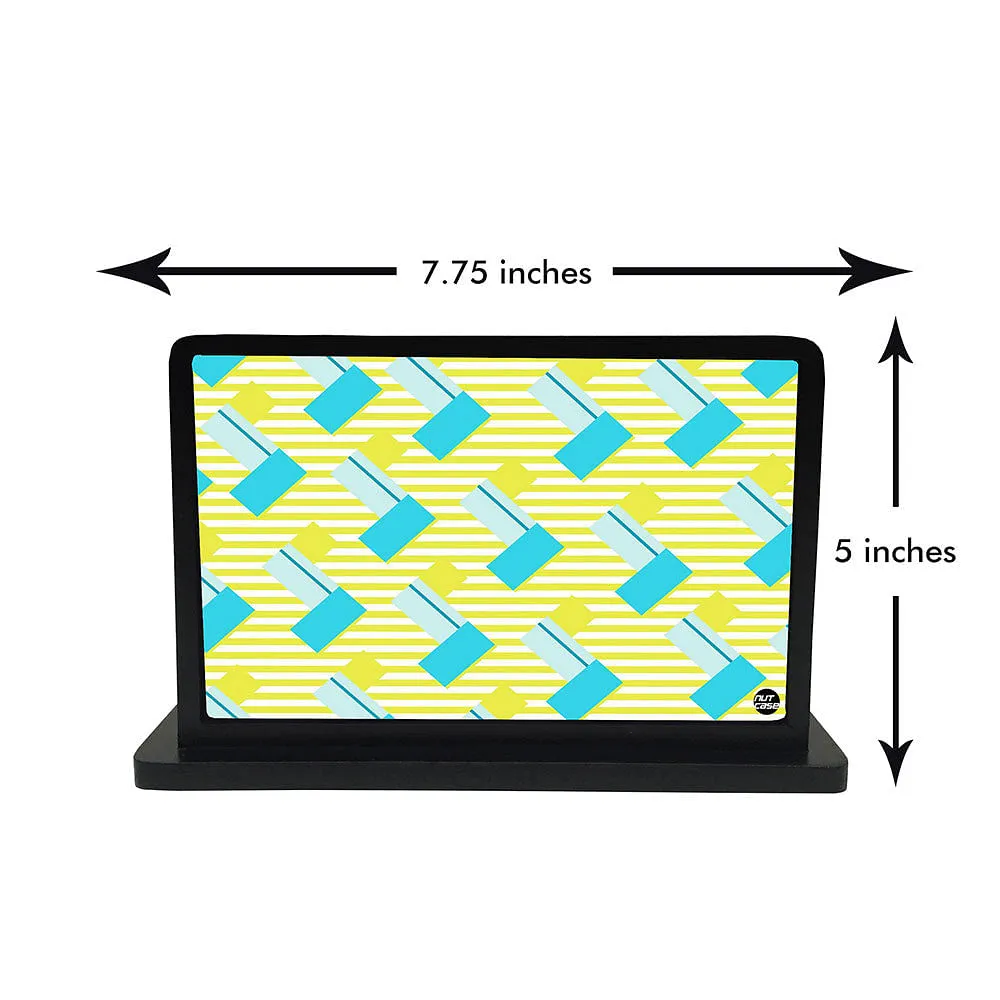 Tissue Holder Paper Napkin Stand - Teal and yellow