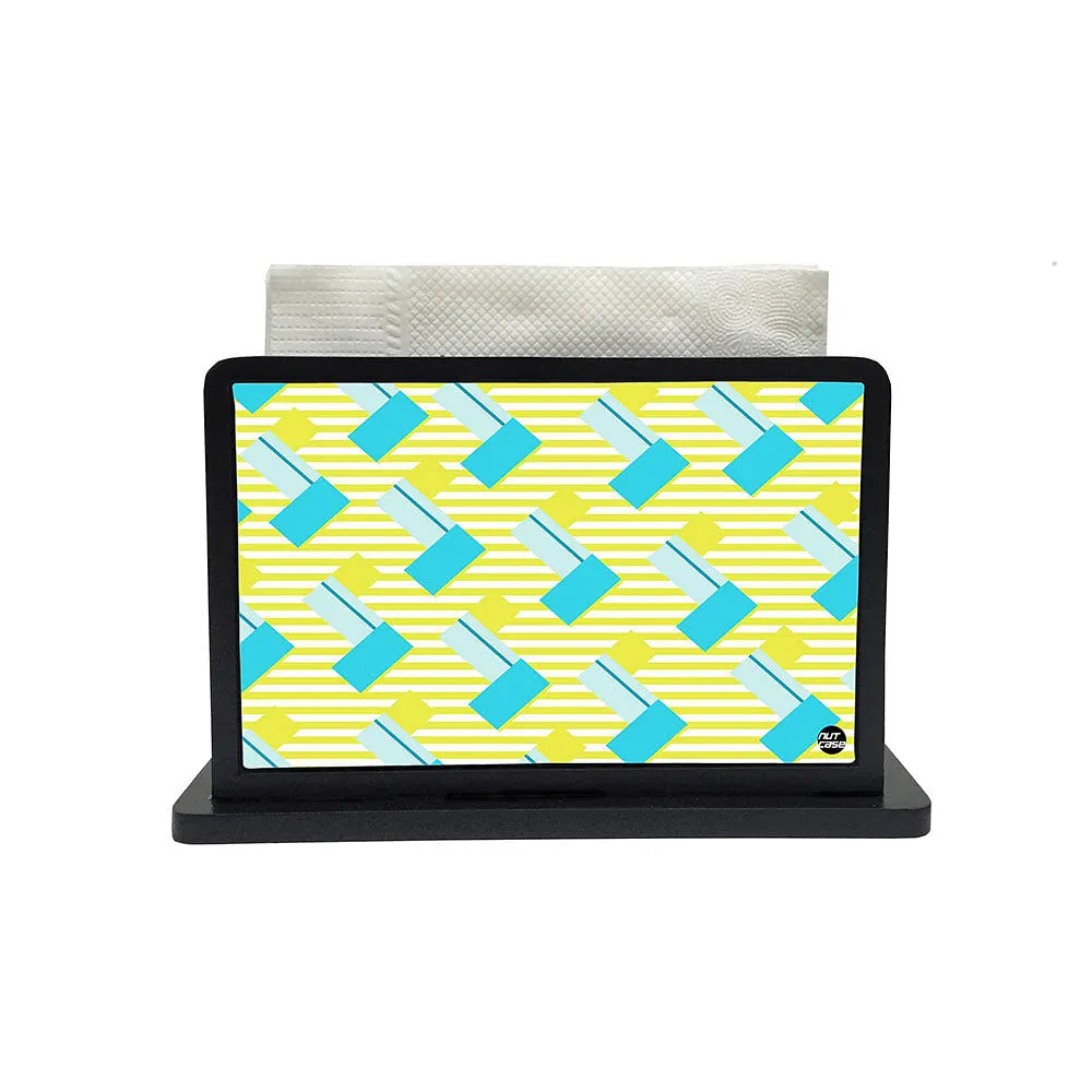 Tissue Holder Paper Napkin Stand - Teal and yellow