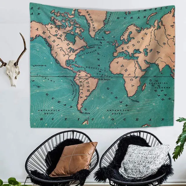 Top World Map Indian Tapestry Hippie Wall Hanging Tapestries Boho Bedspread Beach Towel Yoga Mat Blanket Table Cloth