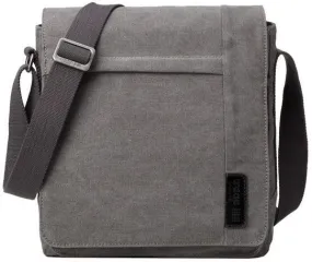 Troop London Organic Cotton Reporter Bag | Charcoal