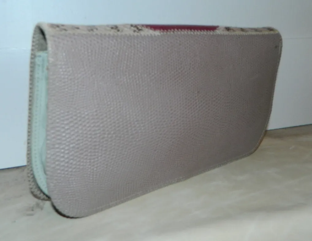 vintage 1980s Karung clutch FURST & MOONEY shoulder bag Patchwork exotic skins