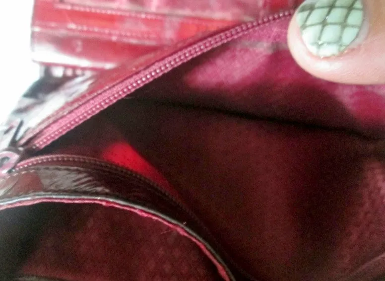 Vtg EEL Leather Wallet Organizer Photo Holder Change Purse BURGUNDY RED BROWN