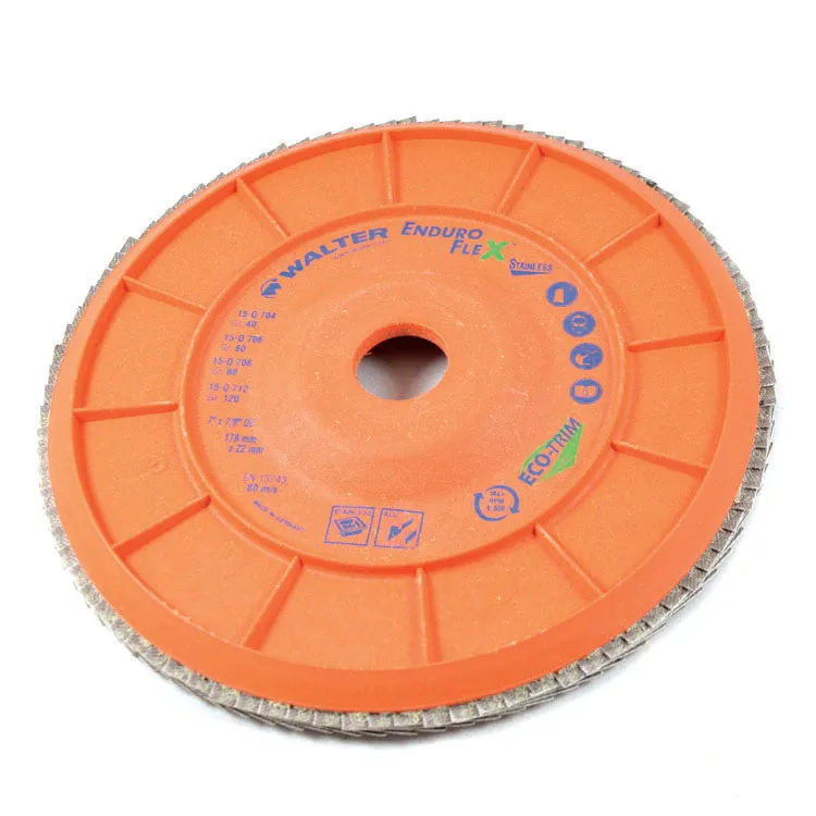 Walter 15Q712 7" x 7/8" 120 Grit Enduro-Flex Stainless Flap Discs